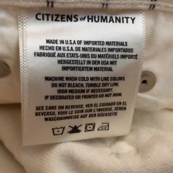 Citizens of Humanity Rocket Crop High Rise Skinny Jean's Ivory/Black Stripe NWT - Picture 6 of 14